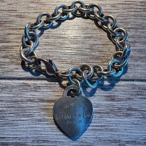 Tiffany & Co. Silver Heart Charm Bracelet
